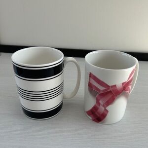 Two Kate Spade NY x Lenox Mugs "Concord Square" and Pink Bow "Snap Happy" Bundle
